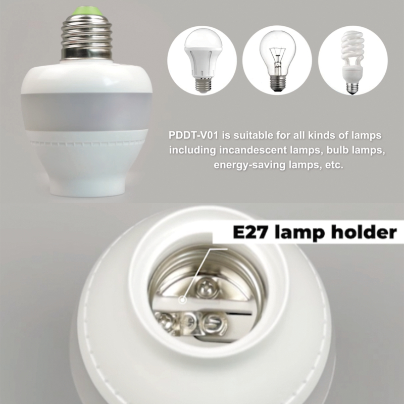 Suporte para lâmpada PDLux PDDT V01 5,8 GHz com sensor de micro-ondas E27