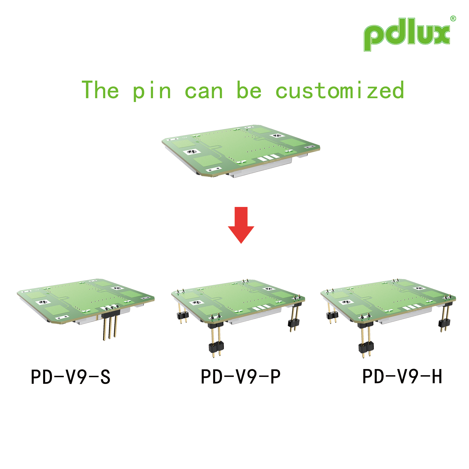 PDLUX lança módulos de detecção Doppler de banda X atualizados PD-V9H/PD-V9P/PD-V9S, versão personalizada sem pinos opcional